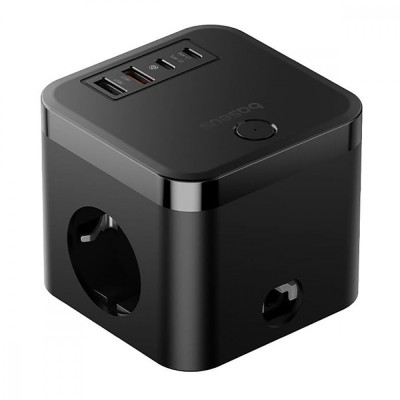 Зарядний Пристрій Baseus PowerCombo Cube Power Strip 30W (3xAC+2xUSB+2xType-C) 1.5m (E00066400117-00) Black