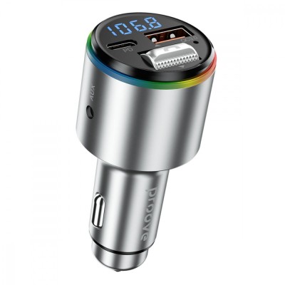 АЗП Proove FM Launcher Power Drive 30W (PD+QC3.0) Type-C+USB+AUX silver