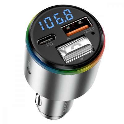 АЗП Proove FM Launcher Power Drive 30W (PD+QC3.0) Type-C+USB+AUX silver