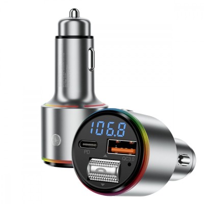 АЗП Proove FM Launcher Power Drive 30W (PD+QC3.0) Type-C+USB+AUX silver