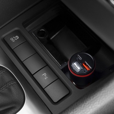 АЗП Proove FM Launcher Power Drive 30W (PD+QC3.0) Type-C+USB+AUX silver