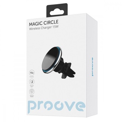 Автомобільний тримач З бездротовою зарядкою Proove Magic Circle 15W (WHMC15020006) Silver