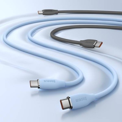 Кабель Baseus Jelly Liquid Silica Gel Fast Charging Data USB кабель Type-C to Type-C 100W 2m (CAGD030101) Black