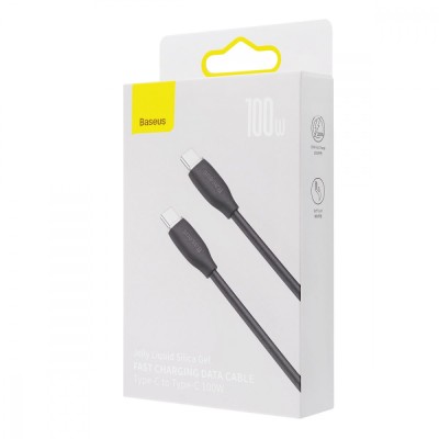 Кабель Baseus Jelly Liquid Silica Gel Fast Charging Data USB кабель Type-C to Type-C 100W 2m (CAGD030101) Black