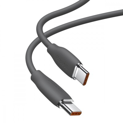 Кабель Baseus Jelly Liquid Silica Gel Fast Charging Data USB кабель Type-C to Type-C 100W 2m (CAGD030101) Black