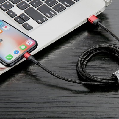 Кабель Baseus Cafule Lightning 1.5A 2м (CALKLF-HG1) GreyBlack