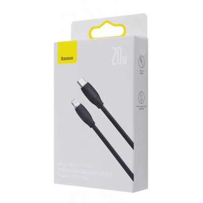 Кабель Baseus Jelly Liquid Silica Gel Fast Charging Data USB кабель Type-C to Lightning 20W 1.2m (CAGD020001) Black Кабель Baseus Jelly Liquid Silica Gel Fast Charging Data USB кабель Type-C to Lightning 20W 1.2m (CAGD020001) Black