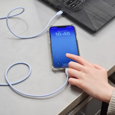 Кабель Baseus Jelly Liquid Silica Gel Fast Charging Data USB кабель Type-C to Lightning 20W 1.2m (CAGD020001) Black Кабель Baseus Jelly Liquid Silica Gel Fast Charging Data USB кабель Type-C to Lightning 20W 1.2m (CAGD020001) Black
