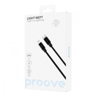 Кабель Proove Light Weft Type-C to Lightning 27W (1m) (CCLW27002101) Black Кабель Proove Light Weft Type-C to Lightning 27W (1m) (CCLW27002101) Black