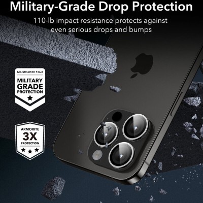 Захисне скло Metal Classic на камеру (в упак.) для Apple iPhone 15 Pro (6.1") / 15 Pro Max (6.7") Срібний / Silver