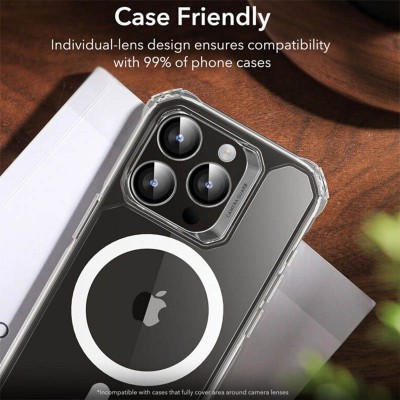 Захисне скло Metal Classic на камеру (в упак.) для Apple iPhone 15 Pro (6.1") / 15 Pro Max (6.7") Срібний / Silver