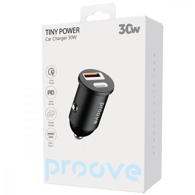 АЗП Proove Tiny Power 30W (Type-C + USB) (ACTP30111201) Black