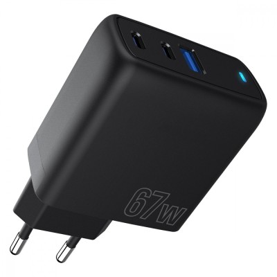 Зарядний Пристрій Proove Shot GaN 67W (2Type-C + USB) (WCSG67120001) Black
