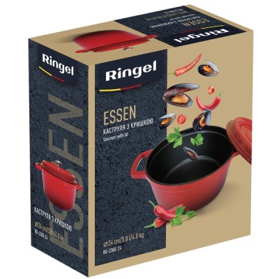 Каструля RINGEL Essen 24 см (3.8 л) з кришкою (RG-2300-24)