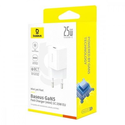 Зарядний Пристрій Baseus GaN5 Mini Fast Charger Type-C 25W (P10110909213-00) White