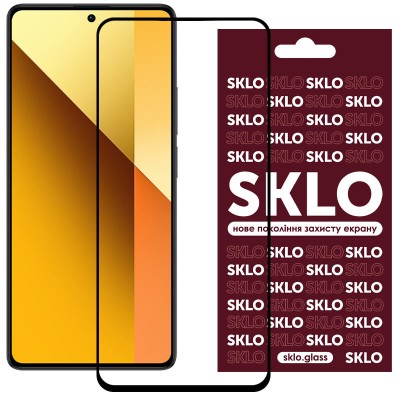 Захисне скло SKLO 5D (тех.пак) для Xiaomi Redmi Note 13 5G / 13 Pro 4G/5G / 14s /M6 Pro 4G/F6 Pro (Чорний)