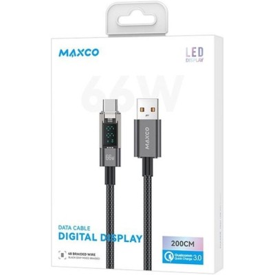 Кабель MAXCO USB to Type-C 6A 2m (MS03C) чорн. Кабель MAXCO USB to Type-C 6A 2m (MS03C) чорн.