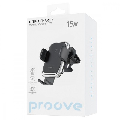 Автомобільний тримач З бездротовою зарядкою Proove Nitro Charge 15W (WHNC15002001) Black