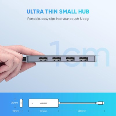 USB-хаб UGREEN CM219 4-in-1 USB Type-C To 4xUSB 3.0 HUB Space Gray (70336) USB-хаб UGREEN CM219 4-in-1 USB Type-C To 4xUSB 3.0 HUB Space Gray (70336)
