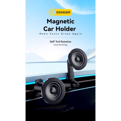 Автомобільний тримач ESSAGER Berlin magnetic car mount outlet model (EZJCFK-BL01-Z) Автомобільний тримач ESSAGER Berlin magnetic car mount outlet model (EZJCFK-BL01-Z)