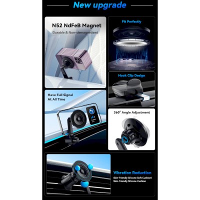 Автомобільний тримач ESSAGER Berlin magnetic car mount outlet model (EZJCFK-BL01-Z) Автомобільний тримач ESSAGER Berlin magnetic car mount outlet model (EZJCFK-BL01-Z)