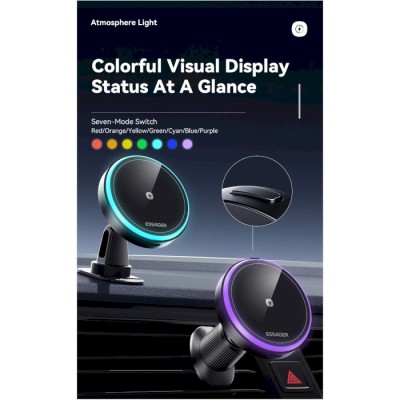 Автомобільний тримач ESSAGER Element magnetic wireless charging car bracket outlet + paste model (EZJCX-YS01-Z) Автомобільний тримач ESSAGER Element magnetic wireless charging car bracket outlet + paste model (EZJCX-YS01-Z)