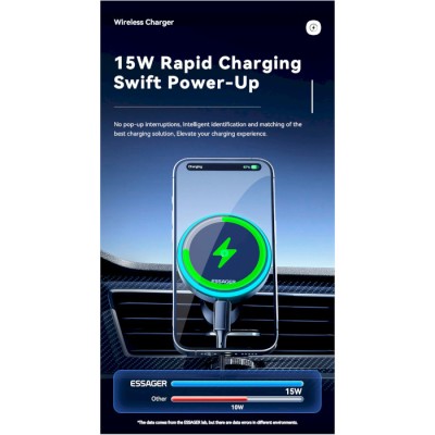 Автомобільний тримач ESSAGER Element magnetic wireless charging car bracket outlet + paste model (EZJCX-YS01-Z) Автомобільний тримач ESSAGER Element magnetic wireless charging car bracket outlet + paste model (EZJCX-YS01-Z)