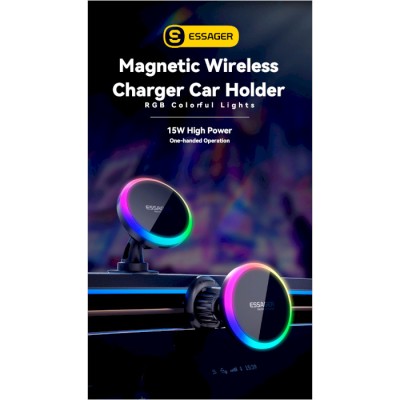 Автомобільний тримач ESSAGER Neon magnetic wireless charger car bracket beak hook + paste (EZJCX-NH01-Z) Автомобільний тримач ESSAGER Neon magnetic wireless charger car bracket beak hook + paste (EZJCX-NH01-Z)