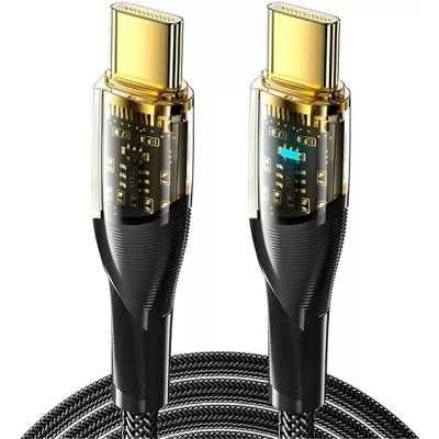 Кабель Essager Interstellar Transparent Design USB Charging Cable Type C to Type C 60W 1M (EXCTT-XJ01-P) Кабель Essager Interstellar Transparent Design USB Charging Cable Type C to Type C 60W 1M (EXCTT-XJ01-P)