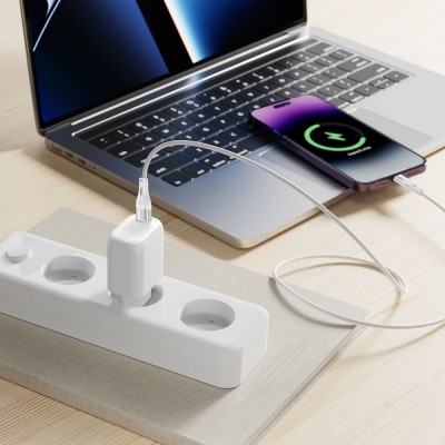 Зарядний Пристрій Proove Silicone Power 30W (Type-C) + Кабель Type-C to Type-C (WCSP30022202) White