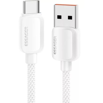 Кабель ESSAGER Breeze USB Cable USB-A To Type C 2M 100W (EXC7A-WLA02-P) White Кабель ESSAGER Breeze USB Cable USB-A To Type C 2M 100W (EXC7A-WLA02-P) White