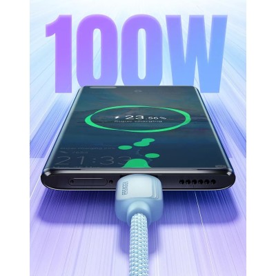 Кабель ESSAGER Breeze USB Cable USB-A To Type C 2M 100W (EXC7A-WLA02-P) White Кабель ESSAGER Breeze USB Cable USB-A To Type C 2M 100W (EXC7A-WLA02-P) White