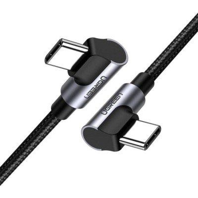 Кабель UGREEN US323 Angled USB Type-C To Angled USB Type-C 60W Cable Aluminum Case With Braided 3A 2m Black (70531) Кабель UGREEN US323 Angled USB Type-C To Angled USB Type-C 60W Cable Aluminum Case With Braided 3A 2m Black (70531)