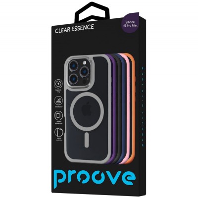 Чохол Proove Clear Essence Case with Magnetic Ring iPhone 15 Pro Max gray