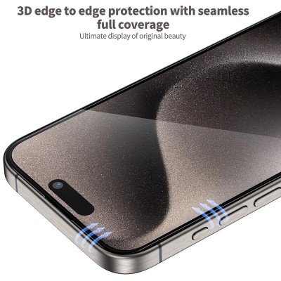 Захисне скло 3D скло Blueo Hot Bending для Apple iPhone 16 Pro Max (6.9") (+ аппликатор) Чорний