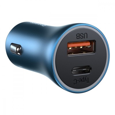 АЗП Baseus Golden Contactor Pro 40W USB + Type-C + Cable Type-C to Lightning (1m) (TZCCJD-B0G) Dark Gray