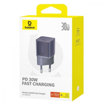 Зарядний Пристрій Baseus GaN5S 30W Wall charger 1Type-C (P10162504213-00) White