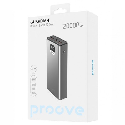 Портативна батарея Proove 20000mAh 22.5W Guardian (PBG222210004) Metal Gray Портативна батарея Proove 20000mAh 22.5W Guardian (PBG222210004) Metal Gray