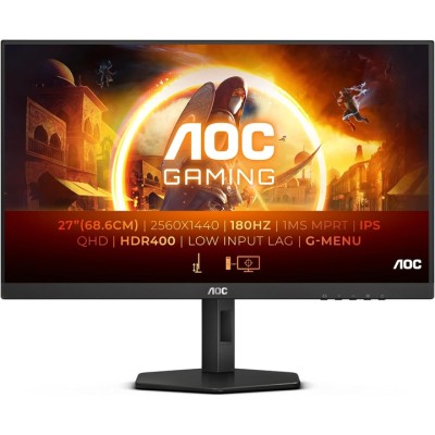 Монітор AOC 27" Q27G4XF IPS QHD 180Hz G-Sync 2*HDMI DP Pivot Black/Grey Монітор AOC 27" Q27G4XF IPS QHD 180Hz G-Sync 2*HDMI DP Pivot Black/Grey