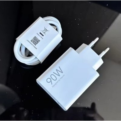 Зарядний пристрій Xiaomi 90W HyperCharge Combo (Type-A) (BHR07ZBEU) білий + кабель USB-C Зарядний пристрій Xiaomi 90W HyperCharge Combo (Type-A) (BHR07ZBEU) білий + кабель USB-C