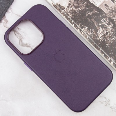 Шкіряний чохол Leather Case (AAA) with MagSafe and Animation для Apple iPhone 14 Pro (6.1") Deep Violet Шкіряний чохол Leather Case (AAA) with MagSafe and Animation для Apple iPhone 14 Pro (6.1") Deep Violet