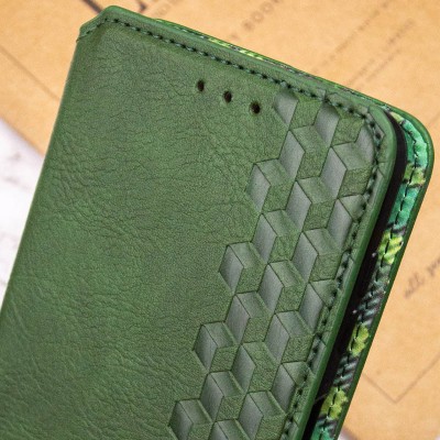 Шкіряний чохол-книжка GETMAN Cubic (PU) для Xiaomi Redmi Note 14 4G (Europe version) Зелений Шкіряний чохол-книжка GETMAN Cubic (PU) для Xiaomi Redmi Note 14 4G (Europe version) Зелений