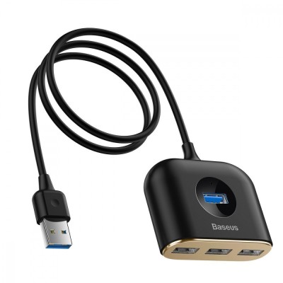 USB-Хаб Baseus Square Round USB To USB 3.0 + 3USB 2.0 (1m) CAHUB-AY01 Black USB-Хаб Baseus Square Round USB To USB 3.0 + 3USB 2.0 (1m) CAHUB-AY01 Black