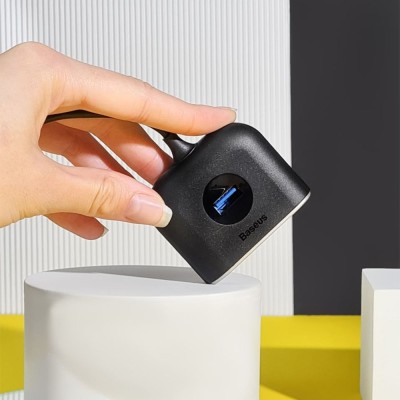 USB-Хаб Baseus Square Round USB To USB 3.0 + 3USB 2.0 (1m) CAHUB-AY01 Black USB-Хаб Baseus Square Round USB To USB 3.0 + 3USB 2.0 (1m) CAHUB-AY01 Black
