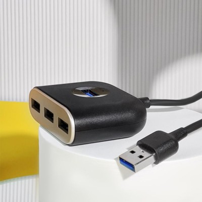 USB-Хаб Baseus Square Round USB To USB 3.0 + 3USB 2.0 (1m) CAHUB-AY01 Black USB-Хаб Baseus Square Round USB To USB 3.0 + 3USB 2.0 (1m) CAHUB-AY01 Black