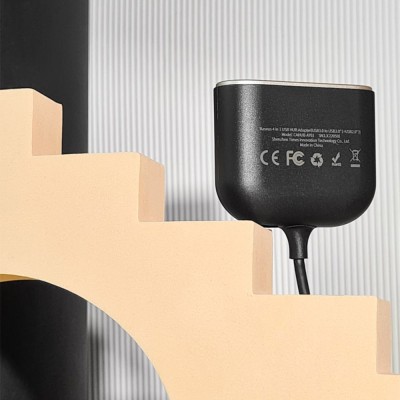USB-Хаб Baseus Square Round USB To USB 3.0 + 3USB 2.0 (1m) CAHUB-AY01 Black USB-Хаб Baseus Square Round USB To USB 3.0 + 3USB 2.0 (1m) CAHUB-AY01 Black