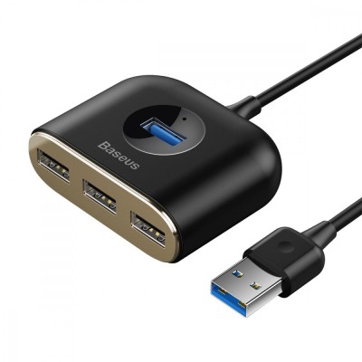 USB-Хаб Baseus Square Round USB To USB 3.0 + 3USB 2.0 (1m) CAHUB-AY01 Black USB-Хаб Baseus Square Round USB To USB 3.0 + 3USB 2.0 (1m) CAHUB-AY01 Black