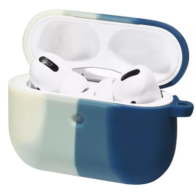 Силиконовый футляр Colorfull для наушников AirPods Pro Белый / Синий Силиконовый футляр Colorfull для наушников AirPods Pro Белый / Синий