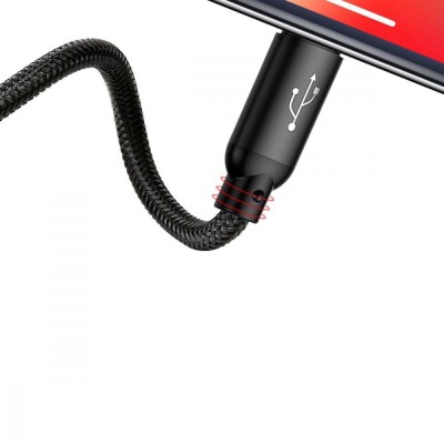 Кабель Baseus Three Primary Colors 3-in-1 5A (1.2m) (CAMLT-BSY01) black
