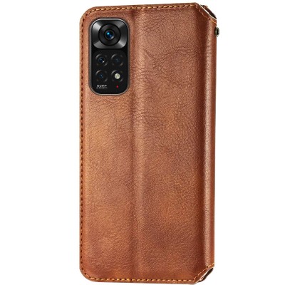 Кожаный чехол книжка GETMAN Cubic (PU) для Xiaomi Redmi Note 11 (Global) / Note 11S Коричневый Кожаный чехол книжка GETMAN Cubic (PU) для Xiaomi Redmi Note 11 (Global) / Note 11S Коричневый